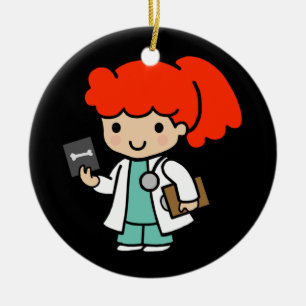 Doctor Girl with Xray Ceramic Ornament