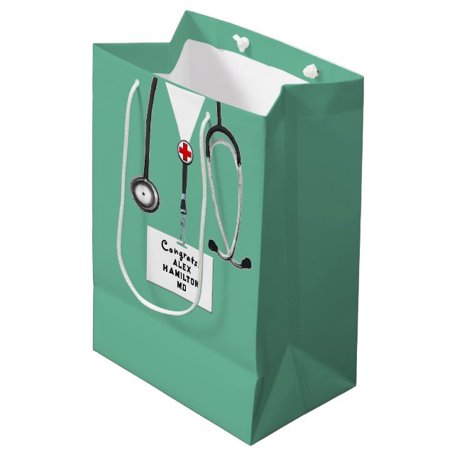 Doctor Graduation Congrats Medium Gift Bag (Front Angled)