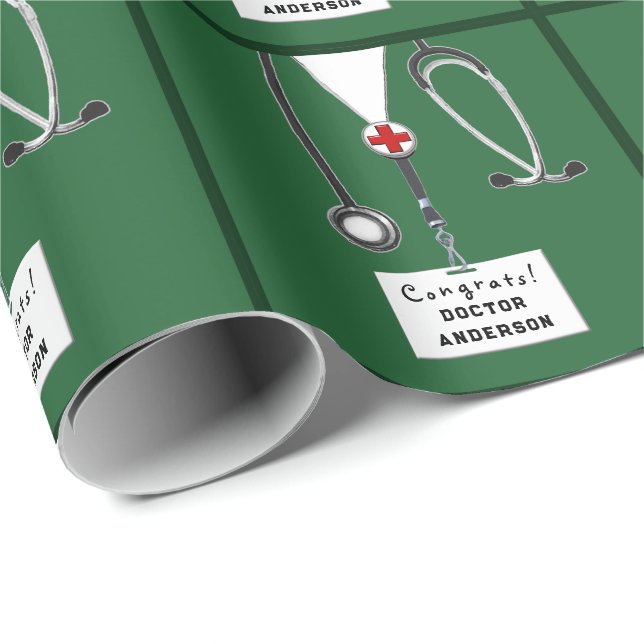 Doctor Graduation Gift Wrapping Paper (Roll Corner)