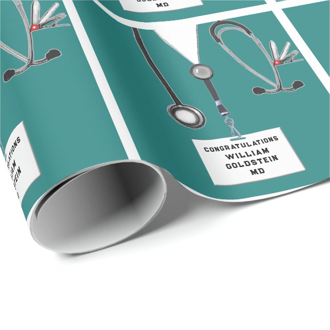 Doctor Graduation Gift Wrapping Paper (Roll Corner)