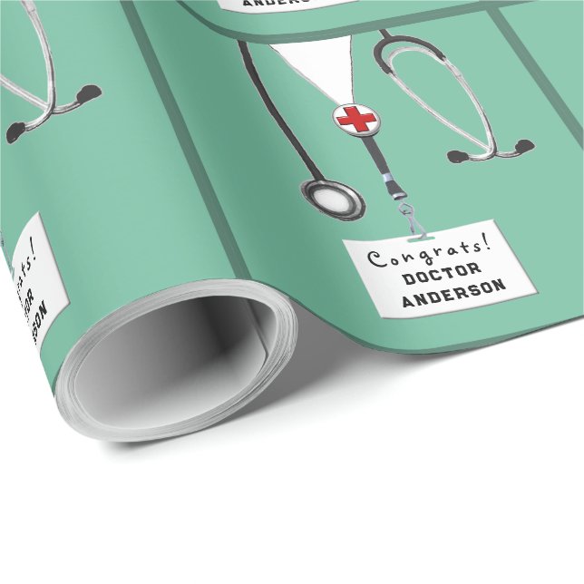 Doctor Graduation Gift Wrapping Paper (Roll Corner)