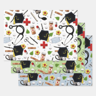 Doctor Graduation Gift Wrapping Paper Sheets