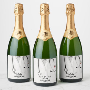 Doctor Graduation Medical School Sparkling Wine La Label