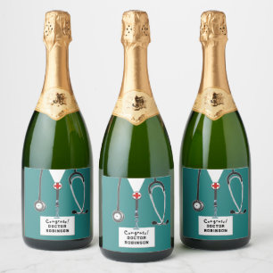 Doctor Graduation Medical School Sparkling Wine Label