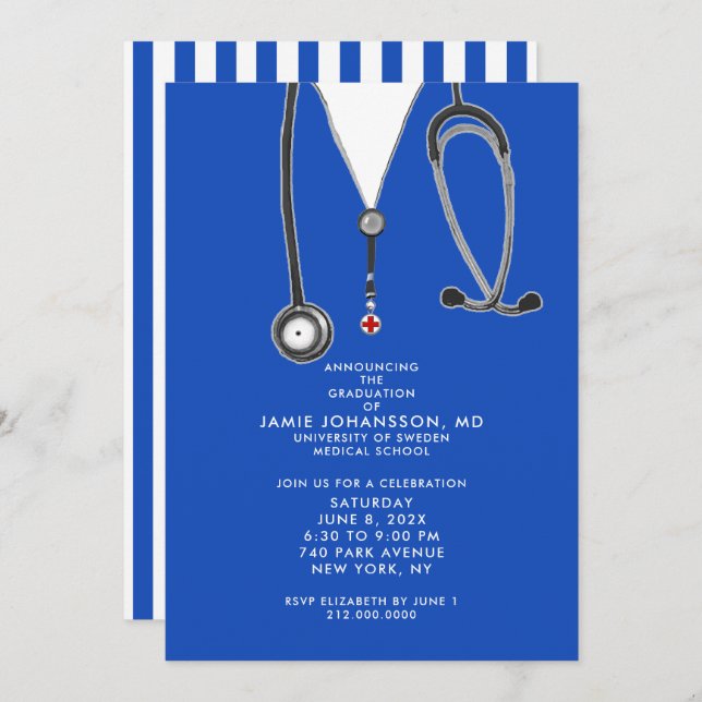 Doctor Graduation Party Invitations (Front/Back)