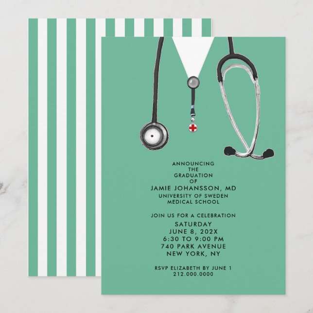 Doctor Graduation Party Invitations (Front/Back)