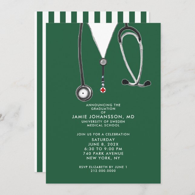 Doctor Graduation Party Invitations (Front/Back)
