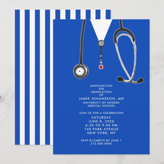 Doctor Graduation Party Invitations (Front/Back)