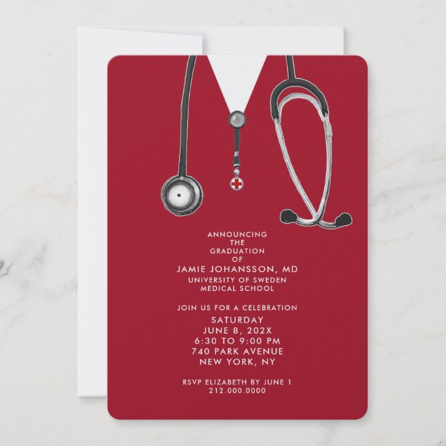 Doctor Graduation Party Invitations (Front)