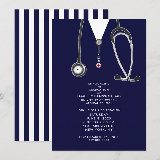 Doctor Graduation Party Invitations (Front/Back)