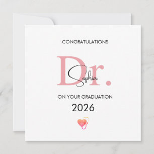 Doctor Graduation Personalised Name Class 2026 Card