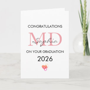 Doctor Graduation Personalised Name Class of 2026 Card
