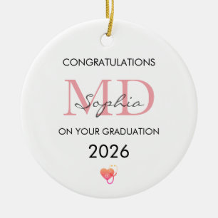 Doctor Graduation Personalised Name Class of 2026 Ceramic Ornament