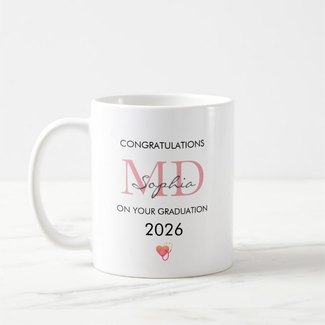 Doctor Graduation Personalised Name Class of 2026 Coffee Mug (Left)