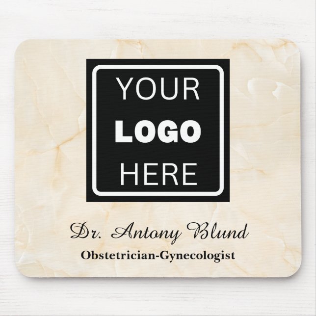 Doctor Hospital Clinic Logo Marfil Marble Mouse Pa Pad (Front)