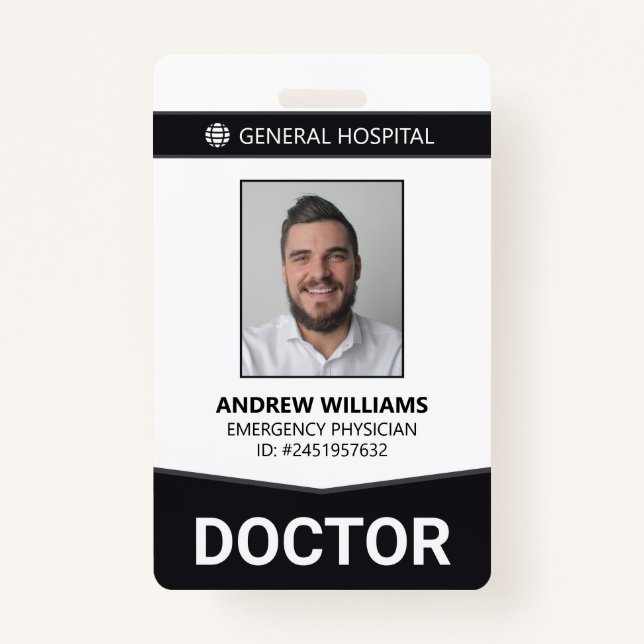 Doctor Hospital Medical Staff ID Badge (Front)