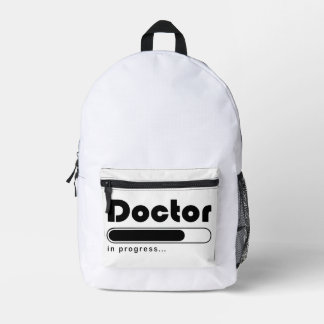 Doctor In Progress Funny Med School Loading Bar Printed Backpack