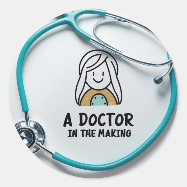 Doctor in the making classic round sticker (Front)