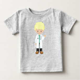 Doctor, Lab Coat, Medicine, Cute Boy, Blonde Hair Baby T-Shirt
