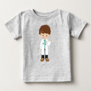 Doctor, Lab Coat, Medicine, Cute Boy, Brown Hair Baby T-Shirt