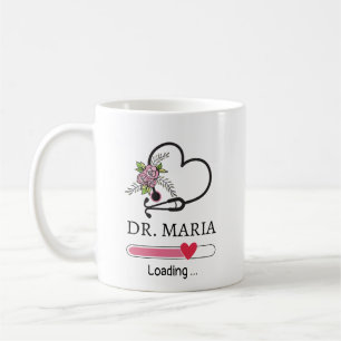 Doctor Loading Heart Stethoscope Personalised Name Coffee Mug