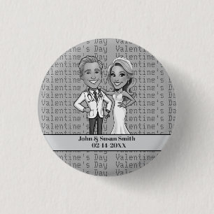 doctor love CARTOON COUPLE grey 3 Cm Round Badge