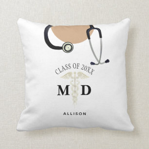 Doctor MD Graduation Medical Scrub Top Name Cushion