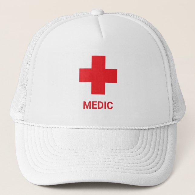 Doctor MEDIC & First Aid, Cross, Ambulance,  Trucker Hat (Front)