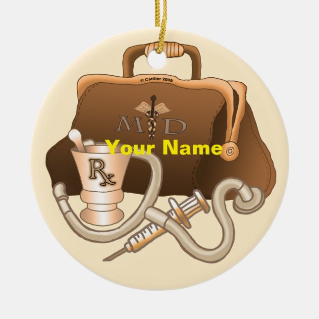 Doctor Medical Bag Ceramic Ornament (Front)