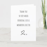 Doctor medical consultant thank you card