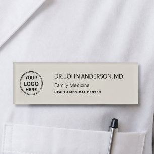 Doctor Medical Healthcare Clinic Beige Name Tag