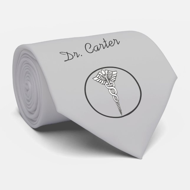 Doctor Medical Hospital Medicine With Name Tie (Rolled)
