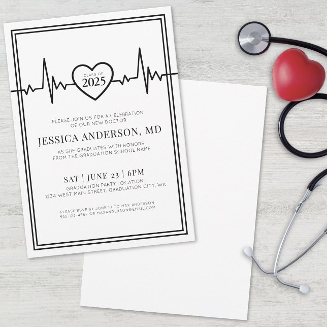 Doctor Medical Nursing School Graduation Party Invitation (Doctor Medical Nursing School Graduation Party Invitation)