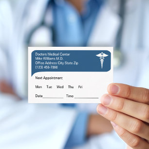 Doctor Medical Office Appointment Reminder  Business Card