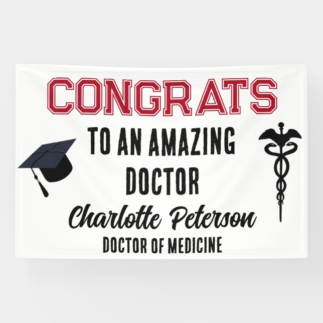 Doctor Medical School Congrats Graduation Banner (Horizontal)