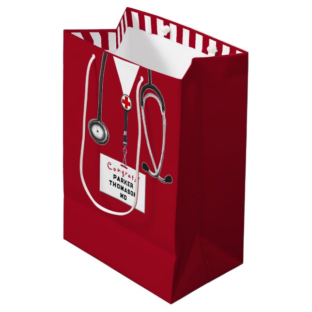 Doctor Medical School Congrats Medium Gift Bag (Front Angled)