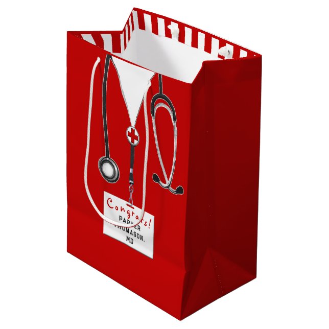 Doctor Medical School Congrats Medium Gift Bag (Front Angled)