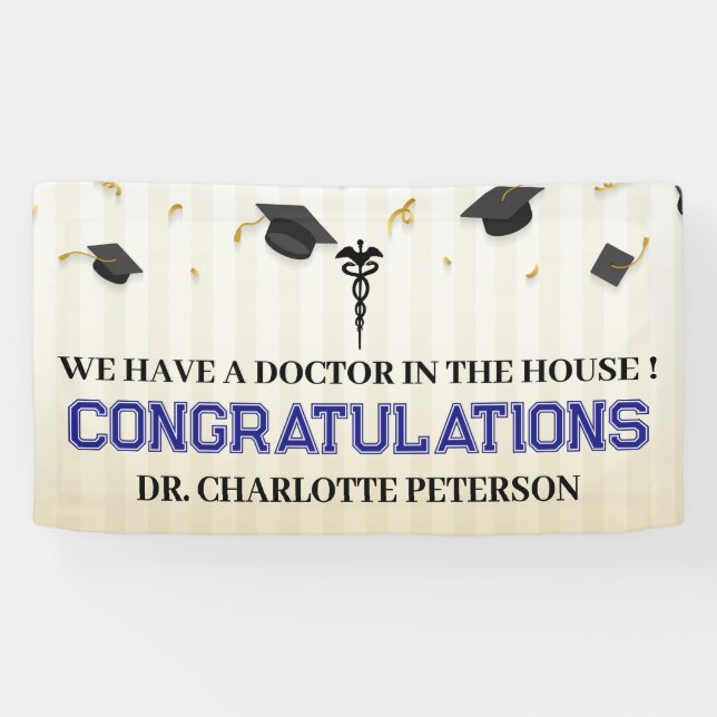Doctor Medical School Congratulation Graduation Banner (Horizontal)