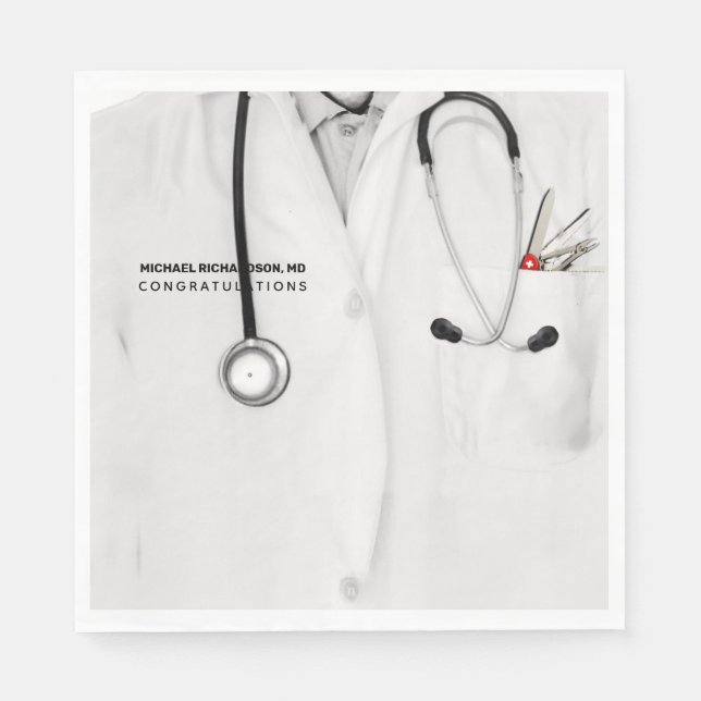 Doctor Medical School Graduation Napkin (Front)