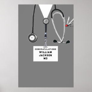 Doctor Medical School Graduation Party Poster