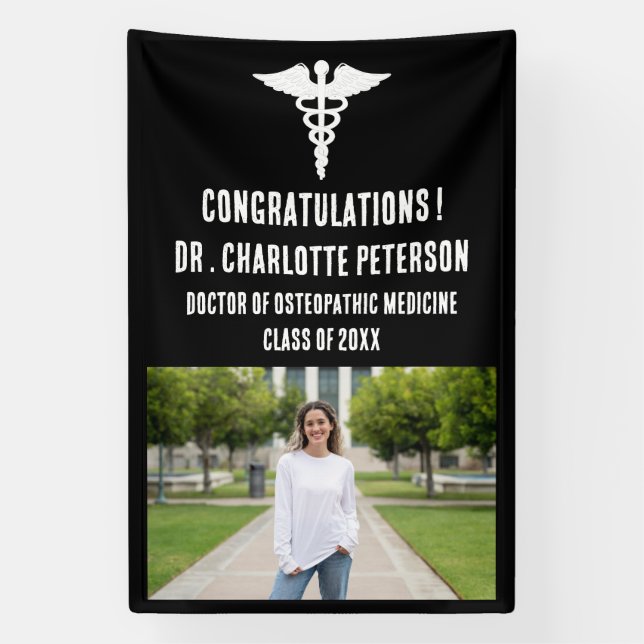 Doctor Medical School Graduation Photo Banner (Vertical)