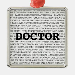 Doctor Medical Terminology Christmas Metal Ornament
