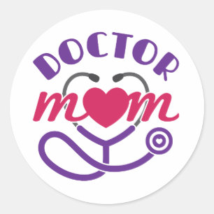 Doctor Mom Classic Round Sticker