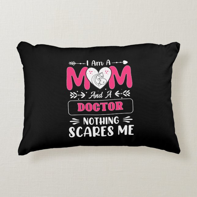 Doctor Mum, Funny Doctor Mum Decorative Cushion (Front)