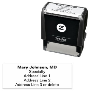 Doctor Name Bold Medical Specialty Return Address Self-inking Stamp