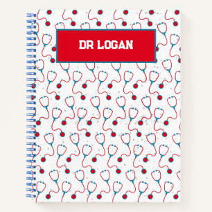 Doctor name custom stethoscope medical gift notebook