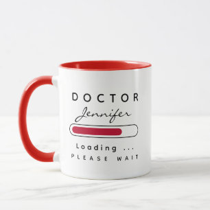 DOCTOR [Name] Loading Red & White Mug