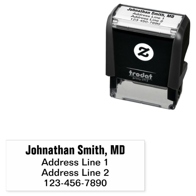 Doctor Name Phone Number Return Address Template Self-inking Stamp (In Situ)