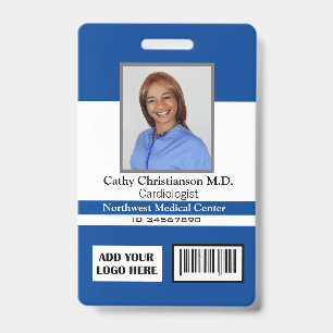 Doctor Name Photo Logo Badge Scanner Code ID Badge
