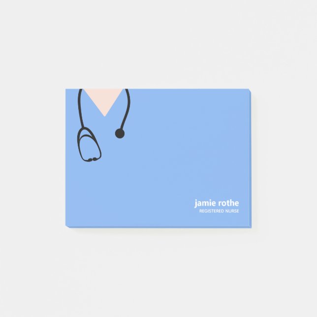 Doctor Nurse Blue Hospital Scrubs  Post-it Notes (Front)